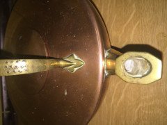 WAS Benson. A copper and brass warming tray, with stylised feet. - Thumbnail 7