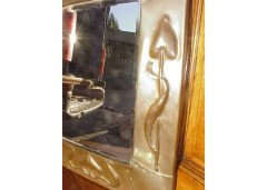 Liberty and Co (attributed). A copper mirror with hand formed stylised floral details. - Thumbnail 2