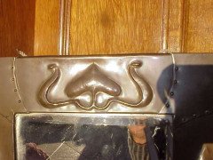 Liberty and Co (attributed). A copper mirror with hand formed stylised floral details. - Thumbnail 3