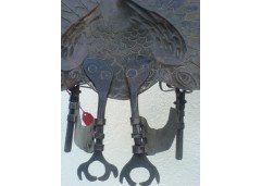 John Pearson. A superb quality Arts and Crafts Peacock wall sconce - Thumbnail 5
