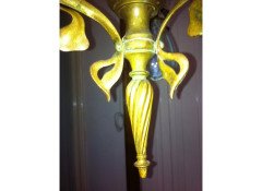 An Art Nouveau Chandelier Retaining the Original Vaseline Shades - Thumbnail 11