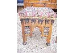 Liberty and Co. A Moorish stool with Musharabieh turnings - Thumbnail 1