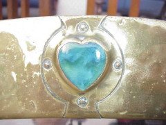 Liberty and Co. A rare Arts and Crafts brass oval mirror - Thumbnail 2
