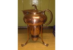 Arts and Crafts copper spirit kettle on stand c.1900 - Thumbnail 2