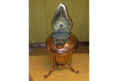 Arts and Crafts copper spirit kettle on stand c.1900 - Thumbnail 5