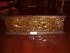 John Pearson. A copper desk top bookcase with Mythical Serpents to the front and sides - Thumbnail 1