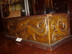 John Pearson. A copper desk top bookcase with Mythical Serpents to the front and sides - Thumbnail 3
