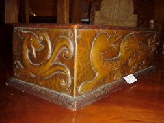 John Pearson. A copper desk top bookcase with Mythical Serpents to the front and sides - Thumbnail 4