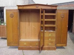 Liberty and Co. An Arts and Crafts treble wardrobe - Thumbnail 3