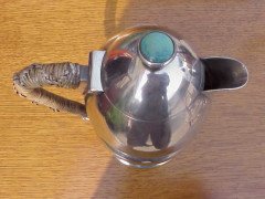A Connell Pewter Jug with Turquoise Ruskin Jewels - Thumbnail 3