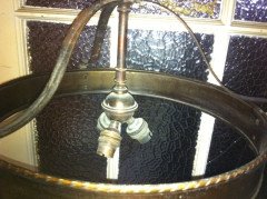 A Hand Hammered Arts and Crafts Copper Rise and Fall Ceiling Light - Thumbnail 5