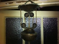 A Hand Hammered Arts and Crafts Copper Rise and Fall Ceiling Light - Thumbnail 7