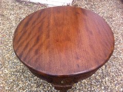 An Arts and Crafts/ Art Nouveau Cast Iron Circular Side Table with a Solid Walnut Top - Thumbnail 6