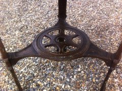 An Arts and Crafts/ Art Nouveau Cast Iron Circular Side Table with a Solid Walnut Top - Thumbnail 7