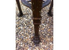 An Arts and Crafts/ Art Nouveau Cast Iron Circular Side Table with a Solid Walnut Top - Thumbnail 8