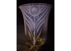 WAS Benson (attributed). A fabulous table lamp with a good James Powell of Whitefriers shade - Thumbnail 1