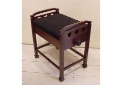 Liberty and Co. A mahogany piano stool with heart cut-outs to each side and adjustable seat - Thumbnail 1