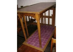 Wylie and Lochhead. a Good Quality Pair of Arts and Crafts Hall/sofa Tables with Original Lilac Tiles to the Top - Thumbnail 2