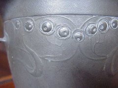 Kayserzinn. An Art Nouveau Pewter Jar & Lid with Three Stylised Handle - Thumbnail 7