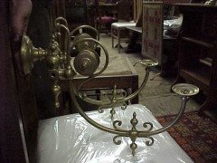 A Long Set of Six Brass Wall Lights, Very Good Quality. - Thumbnail 2