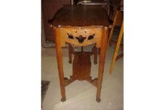 Wylie and Lochhead. an Arts and Crafts Oak Side Table with Stylised Floral Cut-outs - Thumbnail 2