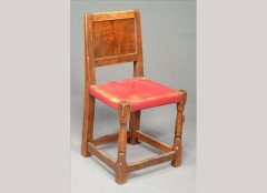 Robert Mouseman Thompson. An adzed oak side chair - Thumbnail 1
