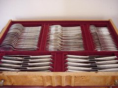 WMF. A rare Art-Deco Silver plated cutlery service for 12, in the original cabinet - Thumbnail 6