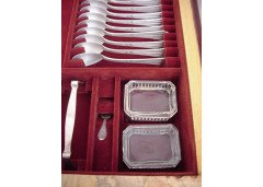WMF. A rare Art-Deco Silver plated cutlery service for 12, in the original cabinet - Thumbnail 8