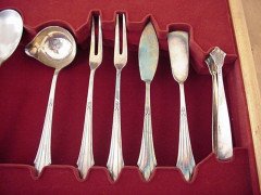 WMF. A rare Art-Deco Silver plated cutlery service for 12, in the original cabinet - Thumbnail 11