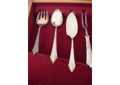 WMF. A rare Art-Deco Silver plated cutlery service for 12, in the original cabinet - Thumbnail 13