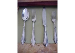 WMF. A rare Art-Deco Silver plated cutlery service for 12, in the original cabinet - Thumbnail 16