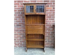 An Arts & Crafts Tall Oak Bureau Bookcase - Thumbnail 1