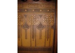 Liberty and Co. Three Oak Fire Screens with Stylised Cut-outs to the Top and Pegged Details - Thumbnail 2