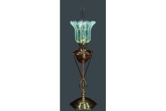 WAS Benson. A rare brass and copper oil lamp - Thumbnail 1