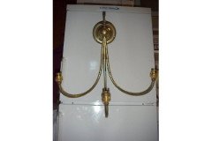 A Pair of Three Branch Brass Wall Lights. - Thumbnail 2