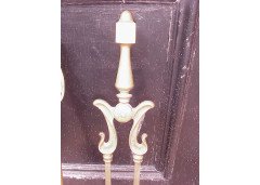 A Pair of Art Nouveau Brass Fire Utensils Consisting of a Pair of Tongs and Shovel. - Thumbnail 2
