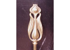 Art Nouveau brass fire utensils, tongs and shovel c.1905 - Thumbnail 6