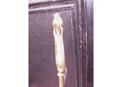Art Nouveau brass fire utensils, tongs and shovel c.1905 - Thumbnail 7