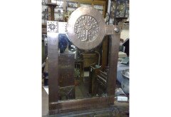 An Arts and Crafts copper mirror with blue Ruskin jewels - Thumbnail 3