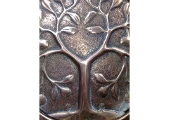 An Arts and Crafts copper mirror with blue Ruskin jewels - Thumbnail 9