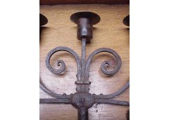 Goberg, Dutch Iron craft workshops. A single five branch hand formed iron candelabra. - Thumbnail 2