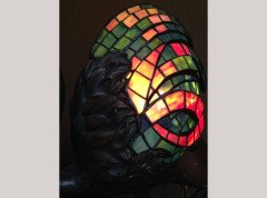 Alberic Collin A Bronze Lamp Modelled as a Flamingo & Tiffany Style Lead Glass - Thumbnail 3