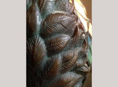 Alberic Collin A Bronze Lamp Modelled as a Flamingo & Tiffany Style Lead Glass - Thumbnail 7