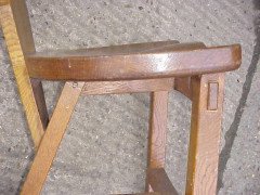 Rupert Griffiths, Four Arts & Crafts English Oak Tripod Design Cottage Chairs - Thumbnail 4