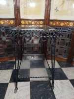 Mid Century French Glass & Wrought Iron 2 Tier Tea or Dessert Trolley on Castors - Thumbnail 5