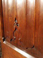 A W N Pugin. Gothic Revival Four Door Pitch Pine Wardrobe with Linenfold Panels - Thumbnail 15
