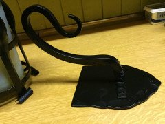 A Pair of Arts & Crafts Black Enamelled Vaseline/Uranium Hanging Wall Lanterns - Thumbnail 4