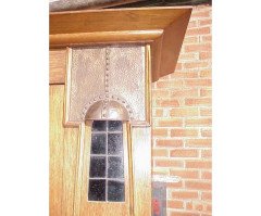 Harris Lebus, English Arts & Crafts Oak Wardrobe with Decorative Copper Details - Thumbnail 3