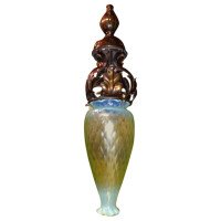 An Arts & Crafts Copper Pendant Retaining the Original Vaseline/Uranium Shade