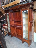 Liberty & Co., A Mahogany Display Cabinet with Floral Mother of Pearl Decoration - Thumbnail 2